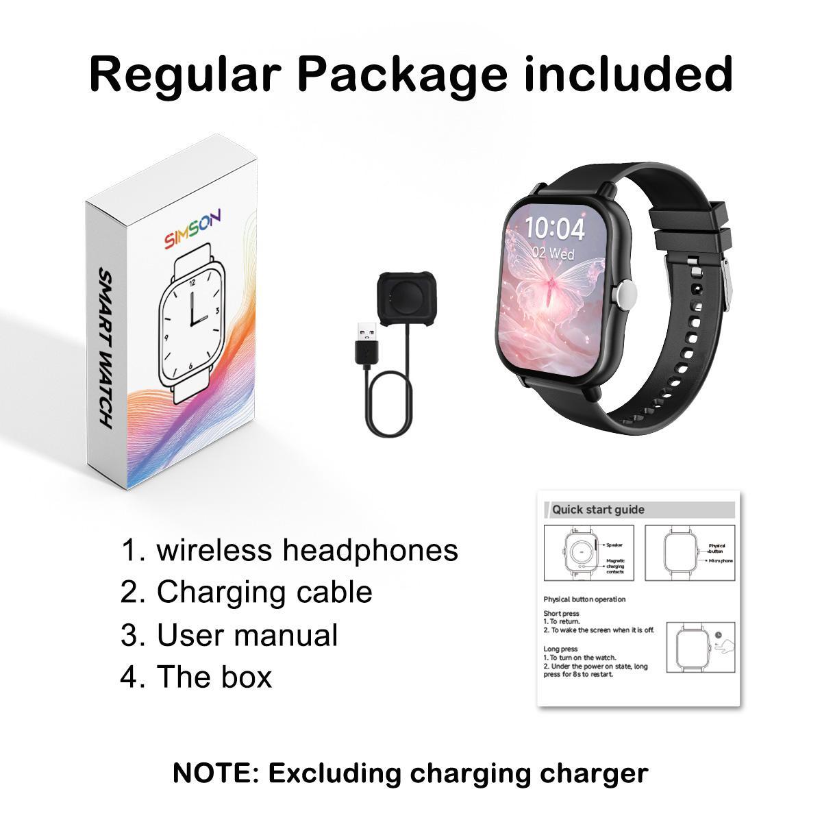 SIMSONLAB Multifunctional Touchscreen Sports Tracking Smartwatch, Digital Wristwatch with Weather Forecast & Music Control Function, Sports Smart Watch for Women & Men, Ideal Gift(Requires connecting mobile phone to control music & call)