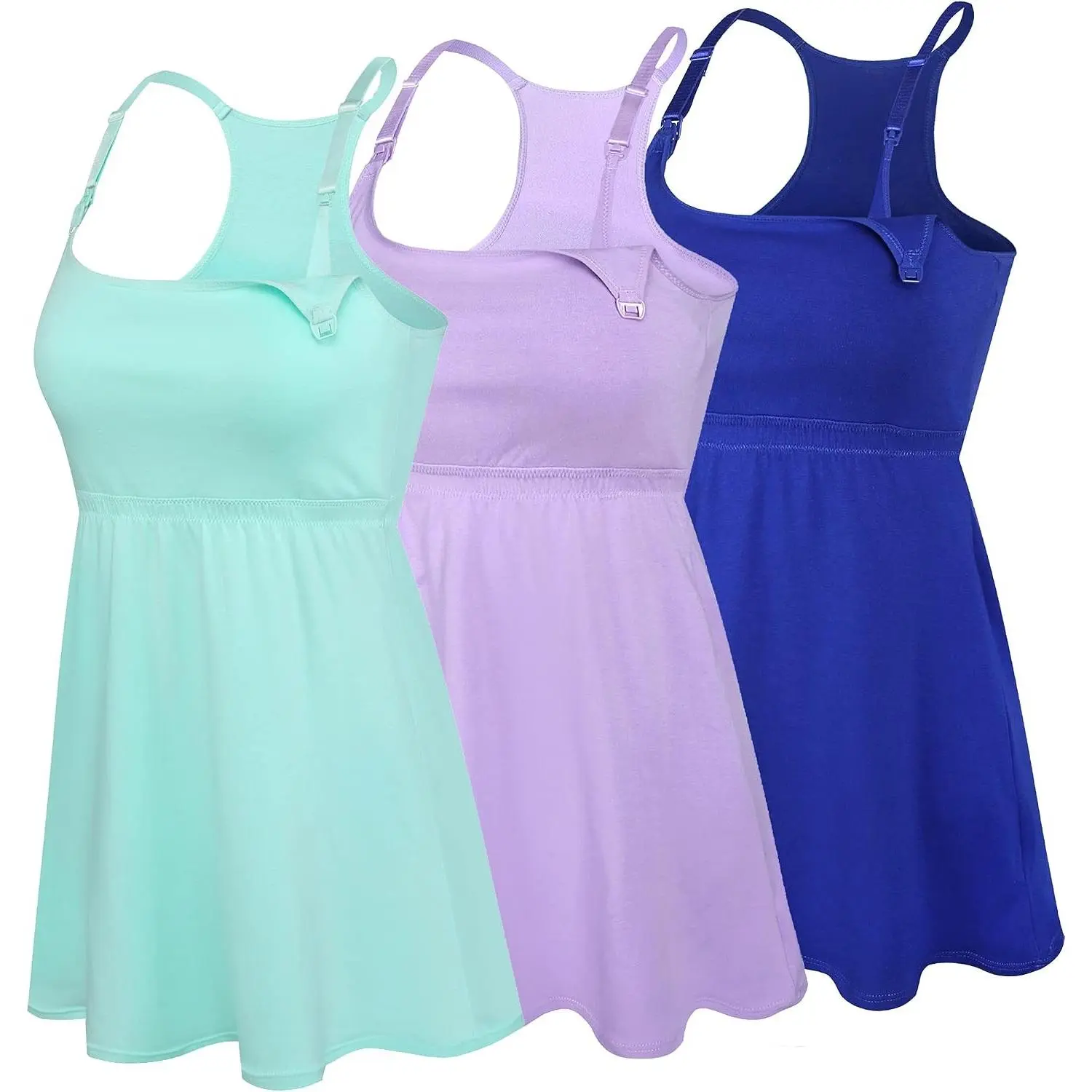 Cotton Maternity Nursing Tank Tops with Bralette Breastfeeding Camis