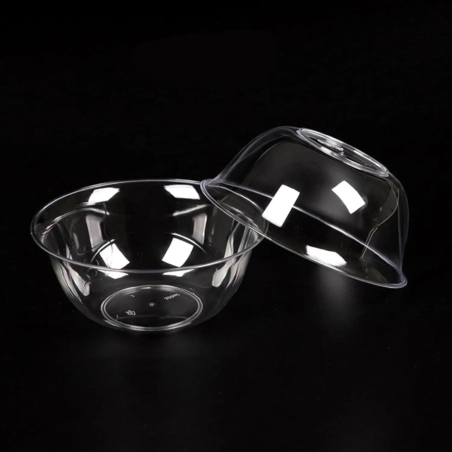 13.5 oz (400ml) Clear Hard Disposable Plastic  Bowls, Ice Cream Dessert Bowls for Parties Serving, 20 Count