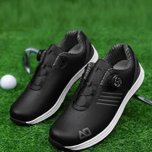 Men's Golf Shoes 2026 New Model, Athletic Spikeless Golf Shoes, Waterproof PU Leather, Anti-Slip Rubber Sole, Breathable Cushioning, Quick-On Design, Casual & Professional Sports Shoes