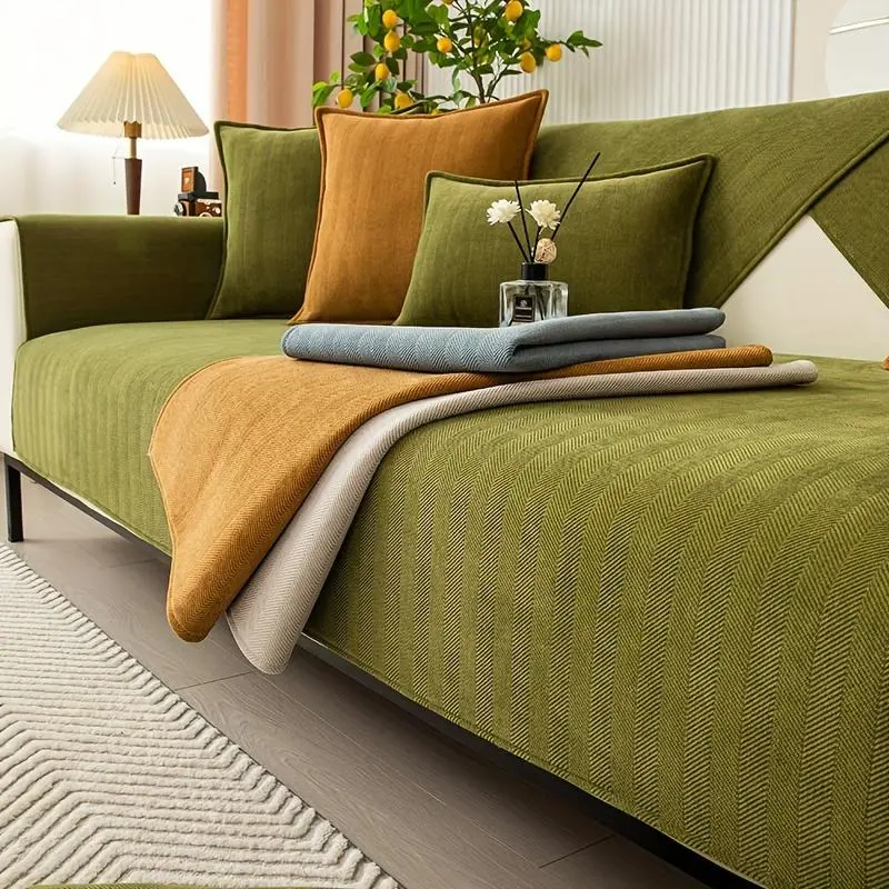 Non-Slip Herringbone Sofa Cover, 1-Piece Pet Friendly Couch Protector for Dogs & Cats, Fits Loveseat & 3 Seater, Removable Washable Slipcovers
