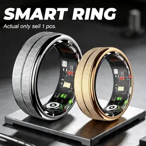 Lightweight Smart Ring for Women Men (Sizes8-13, Gold/Black/Silver) , Digital Fitness Tracker with Exercise Modes, Father's Day Gift