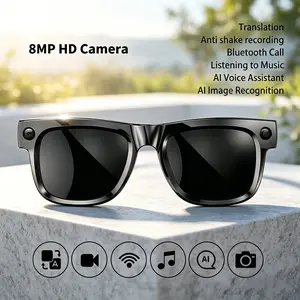 New Ag19 Smart Ai Glasses, 8mp Camera, Video Recording, 4GB Memory, Multilingual Translation, Chatgpt, Bluetooth-compatible, Anti-Blue Light, Unisex