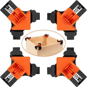 90 Degree Angle Clamps, Woodworking Corner Clip, Right Angle Clip Fixer, Set of 4 Clamp Tool with Adjustable Hand Tools