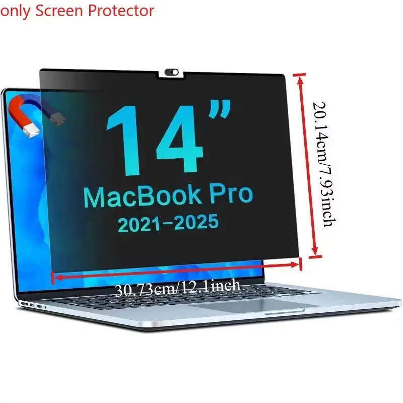 Adaptable for MacBook Pro 14-inch (M1, M2, M3, M4, M5 Pro, Max) magnetic privacy screen protector - Detachable laptop anti-spy filter screen, matte anti-glare protection [It is just a computer screen protector; not a laptop]