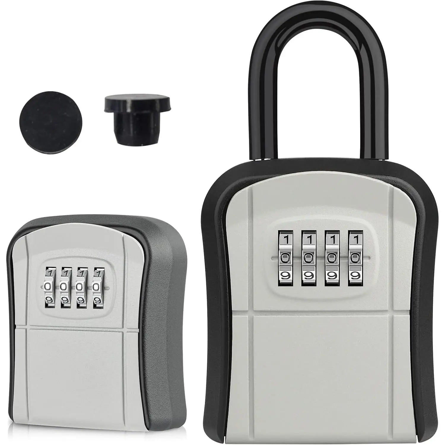 Key Lock Box, [ Version]  Lock Box for House Key, Portable Lockbox for , 4 Digit Combination Key Safe Storage,  Key Lock Box Wall Mounted for Outdoor  Garage Office Garden