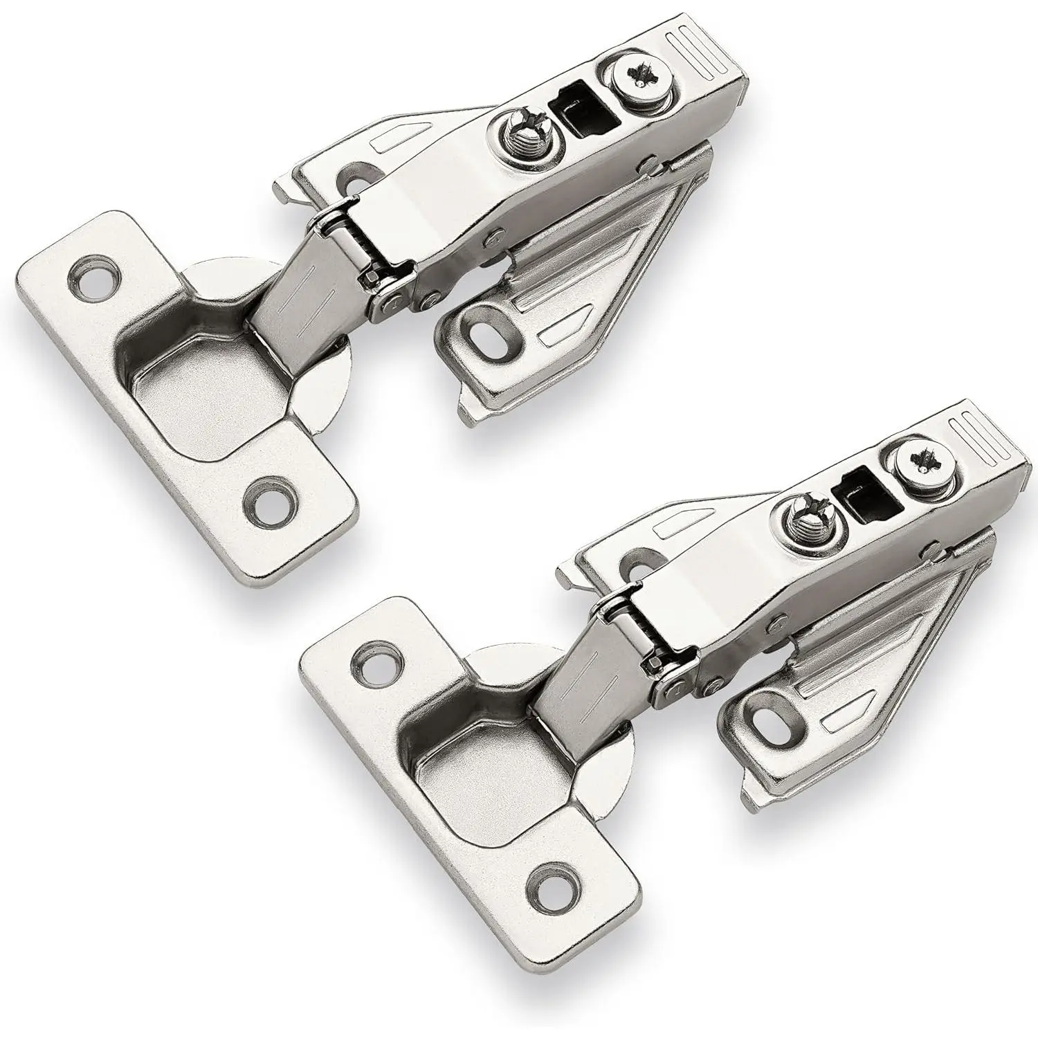 2 PCS Full Overlay Soft Close Cabinet Hinges for Kitchen Cabinets - 105° Face Frame Concealed Door Hinge, 3-Way Adjustable, Clip-On Plate & Matching Screws for Easy InstallationGift