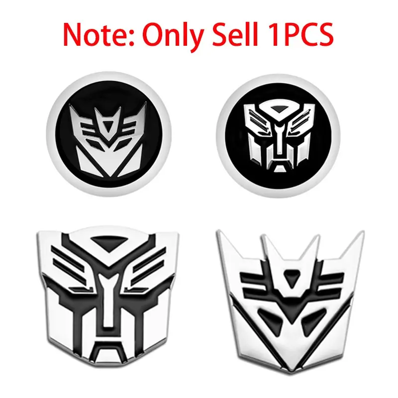 1Pcs 3D Metal Car Stickers Transformers Badge Cool Autobots Decepticons Logo Car Styling Side Fender Rear Trunk Emblem Decoration Sticker Decals Motorcycle Auto Accessories