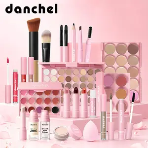 danchel All-in-One Beginner Full Face Makeup Kit, Complete Cosmetic Set with Foundation, Concealer, Contour, Blush, Eye & Lip Makeup, Comes with Makeup Tools & Storage Bag, Portable for On-the-Go, Creates Versatile Makeup Looks