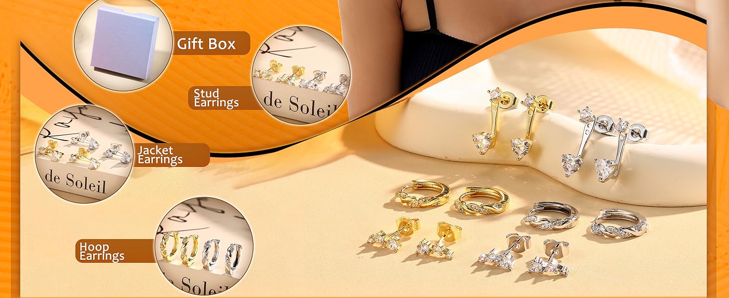 Jstyle 3 Pairs 925 Sterling Silver Earrings for Women Grils Hypoallergenic Silver/Gold Stud Hoops Earrings Set Dainty Studs Huggies Earings Flower Butterfly Earrings Sets for Multiple Piercings Jstyle 3 Pairs 925 Sterling Silver Earrings for Women Grils Hypoallergenic Silver/Gold Stud Hoops Earrings Set Dainty Studs Huggies Earings Flower Butterfly Earrings Sets for Multiple Piercings