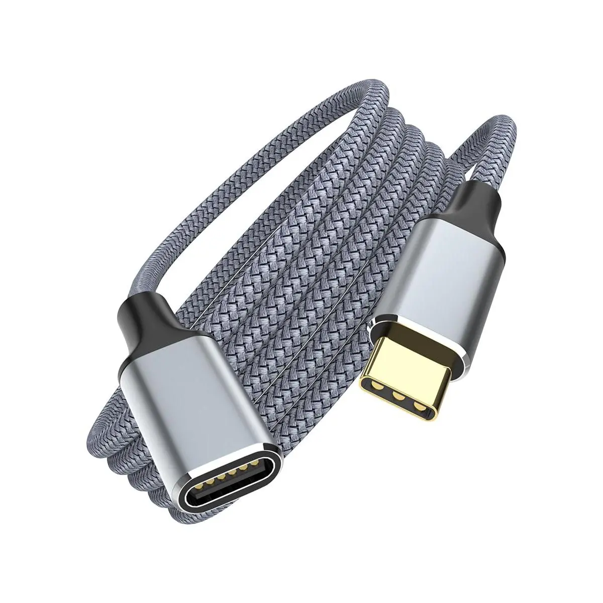 USB C Extension  15ft, USB 3.1 Type C Male to Female Extender Cord, High Speed Data Transfer & , Durable Nylon Braided Connector Compatible with MacBook, , Laptop, Pixel