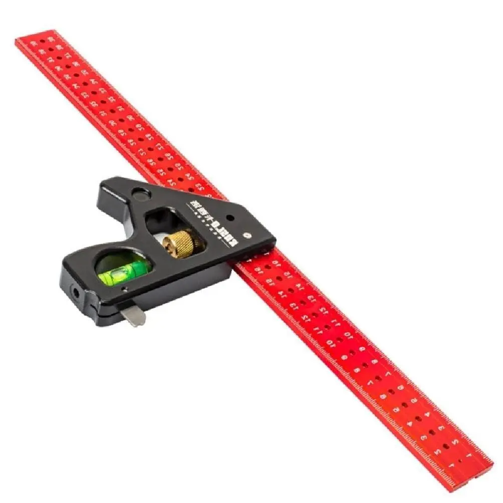 Multifunctional Carpenter's Combination Angles Ruler Metal Measuring Instrument  Accurate Angles Combination Square Adjustable Angles Gauges 90/45 Degree Measuring Tool(40cm/16inch)