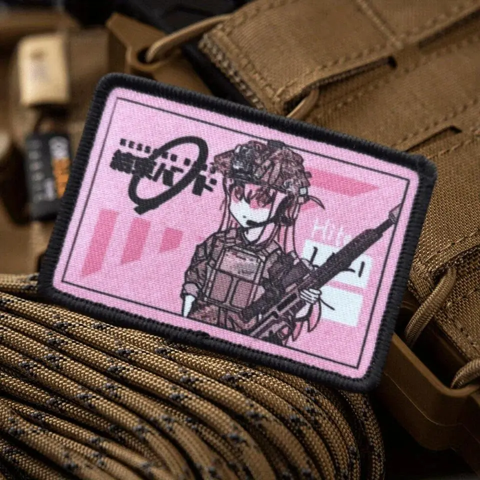 Lonely Rock Tactical Patch Anime Girl Little Solitude Print Hook&Loop Patch End Band Surrounding Badge Armband Backpack Stickers Sticker Art
