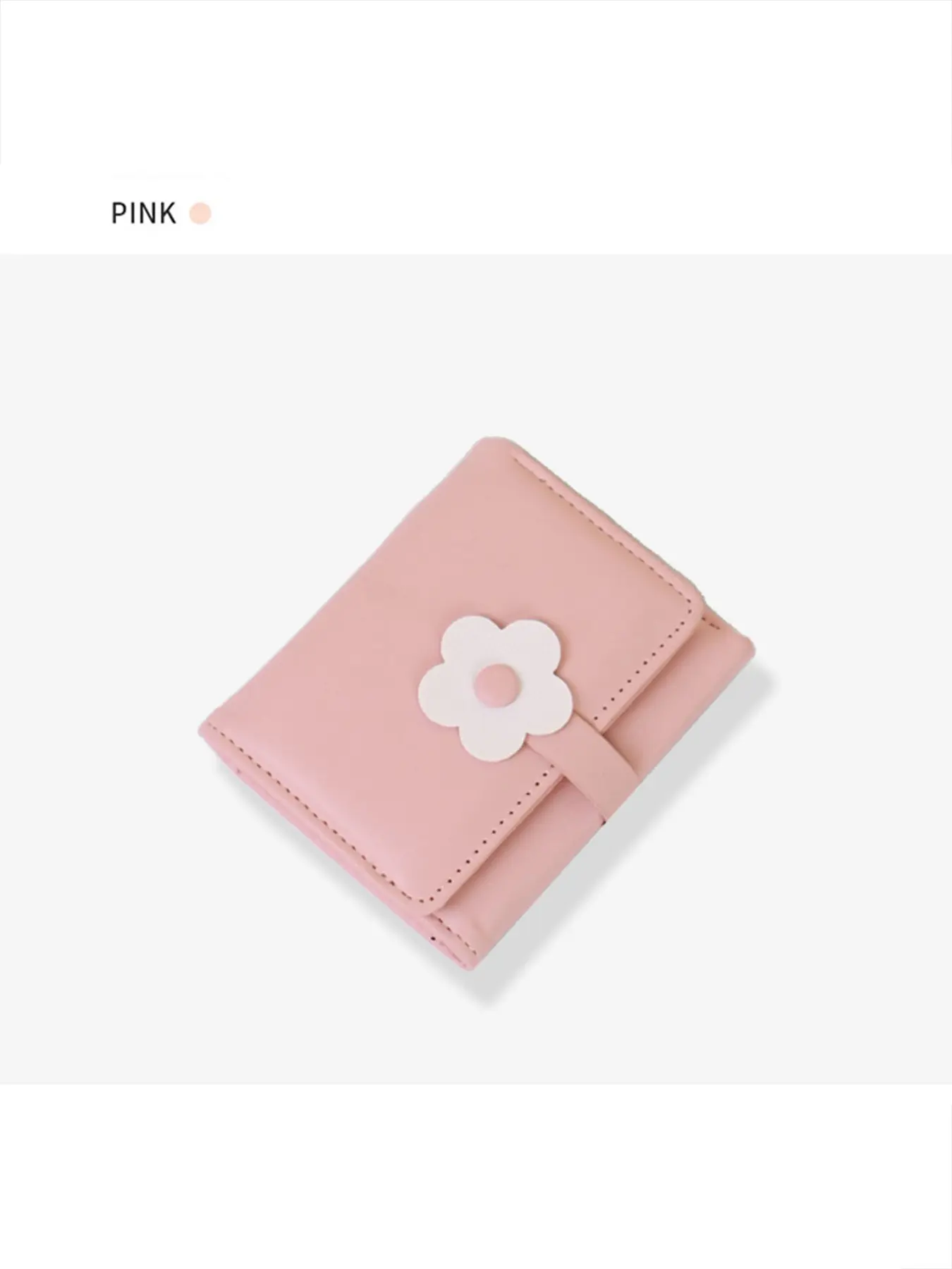 Cute Floral Decor Mini Wallet, Perfect for Girls, PU Leather Ultra-Thin Card Holder, Portable Coin Cash Pocket, Multiple Candy Colors, Ideal Gift