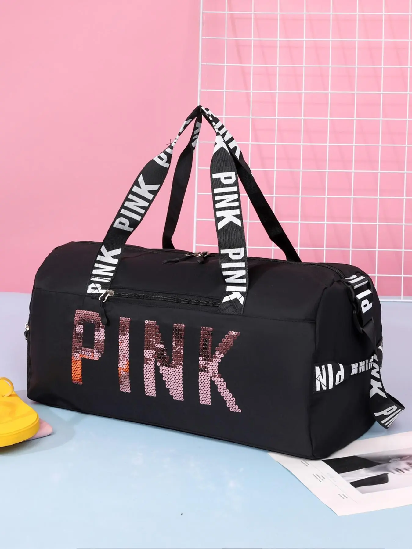 Fitness Sports Bag with Shoe Compartment, Dry Wet Separation, Personalized Letter Design, Large Capacity, Lightweight, Multifunctional Shoulder Crossbody Bag, Gym Workout Bag