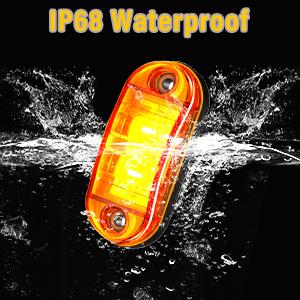 10 Pack Green DC12-24V IP68 Waterproof LED Trailer Lights Kit Front Rear LED Side Marker Clearance Indicators Light for RV Camper Truck Van Caravan Boat