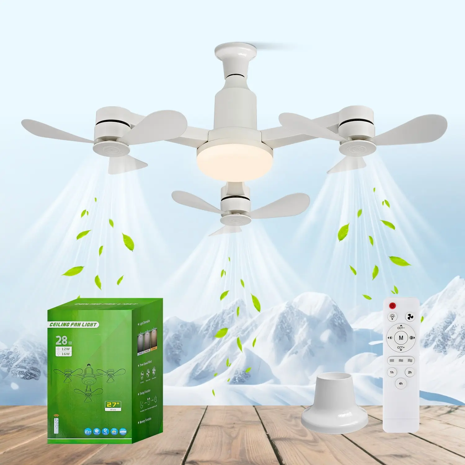 Drone Ceiling Fan Light Strip with Remote Control, Fun 3-Head Drone Fan Light Base, Adjustable Brightness, 3 Speed Settings, Ideal for Bedroom and Small Rooms, Study Room