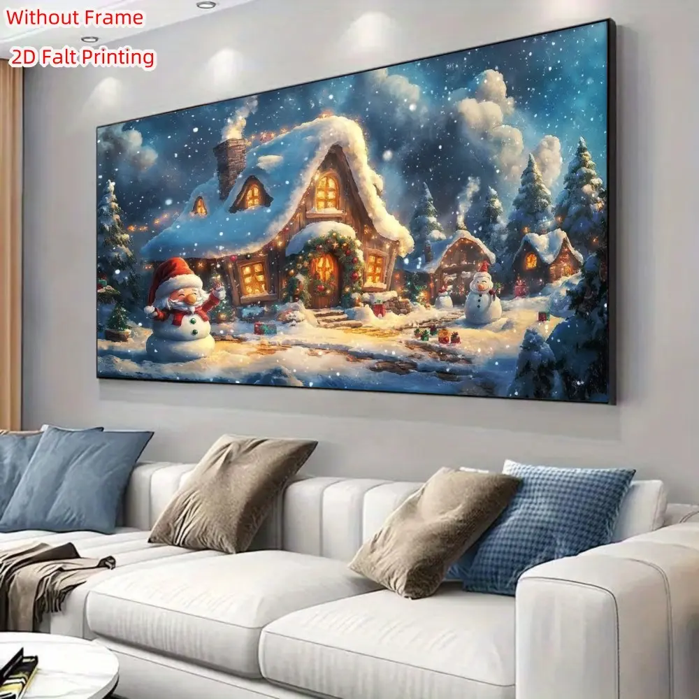 Large Winter Snowman Diamond Painting Kit, DIY Full Circle Diamond Art, Home Decor for Living Room, Bedroom, Hallway, Perfect Gift