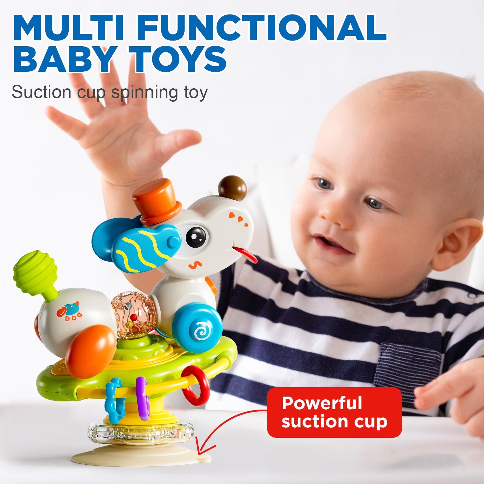 Baby Table Dog Suction Cup Rotating Toy, Multifunctional Detachable Steering Wheel, Perfect Gift for Holidays, Birthdays, Christmas