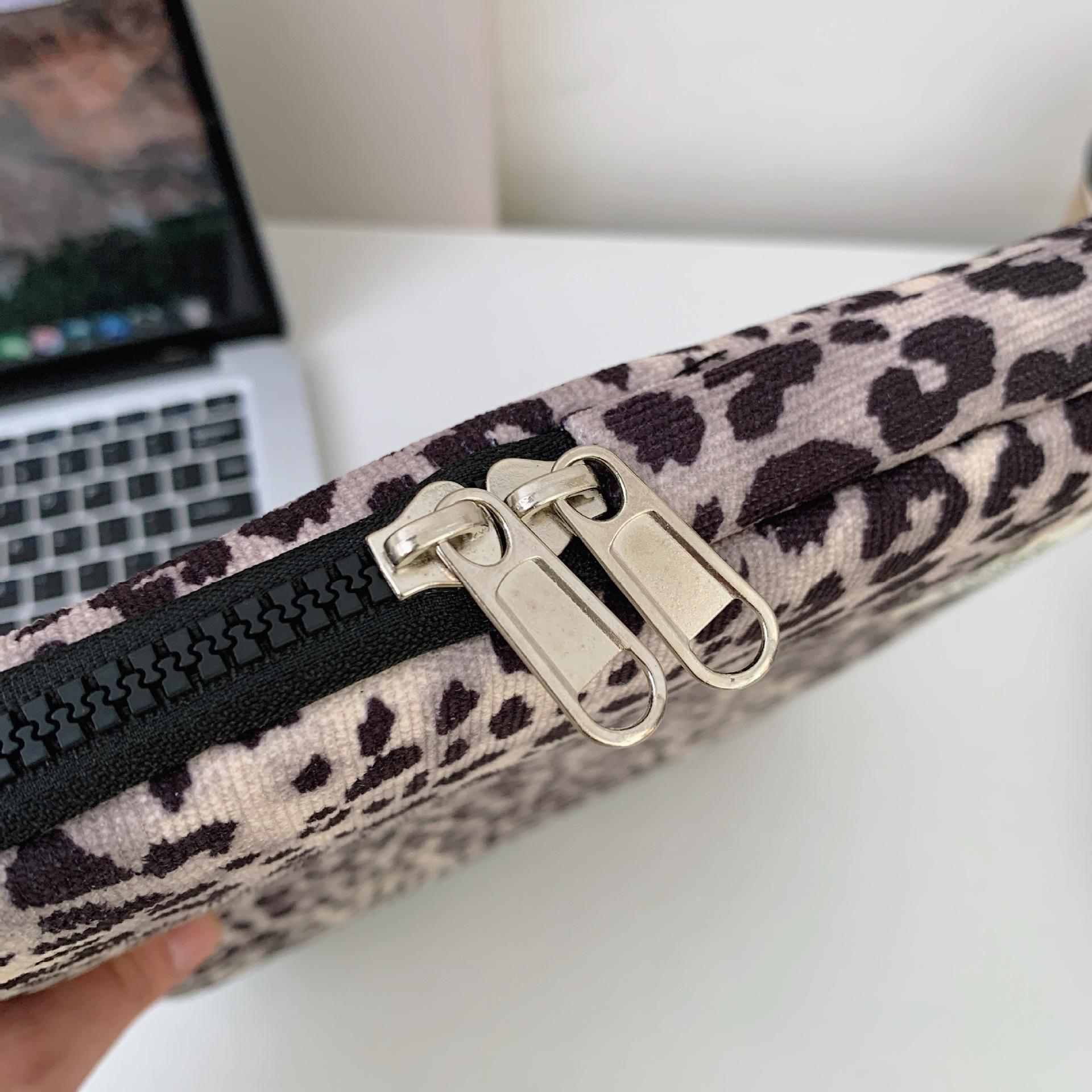 Leopard Print Laptop Sleeve For Ipad Air6 Pro11 Macbook Air13.3 13.6 Pro14 15 Dell Huawei Samsung 15.6 16 Inch Shockproof Bag