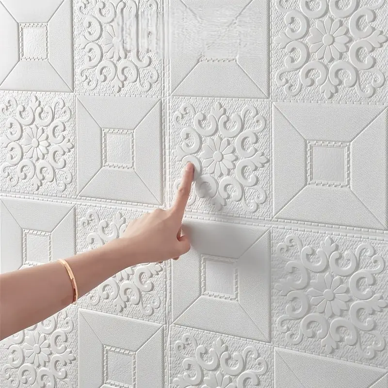 40pcs Self-Adhesive Foam Wallpaper, Waterproof & Stain-Resistant, Easy Clean, Ideal for Bedroom, Living Room, Kitchen, Ceiling, Balcony