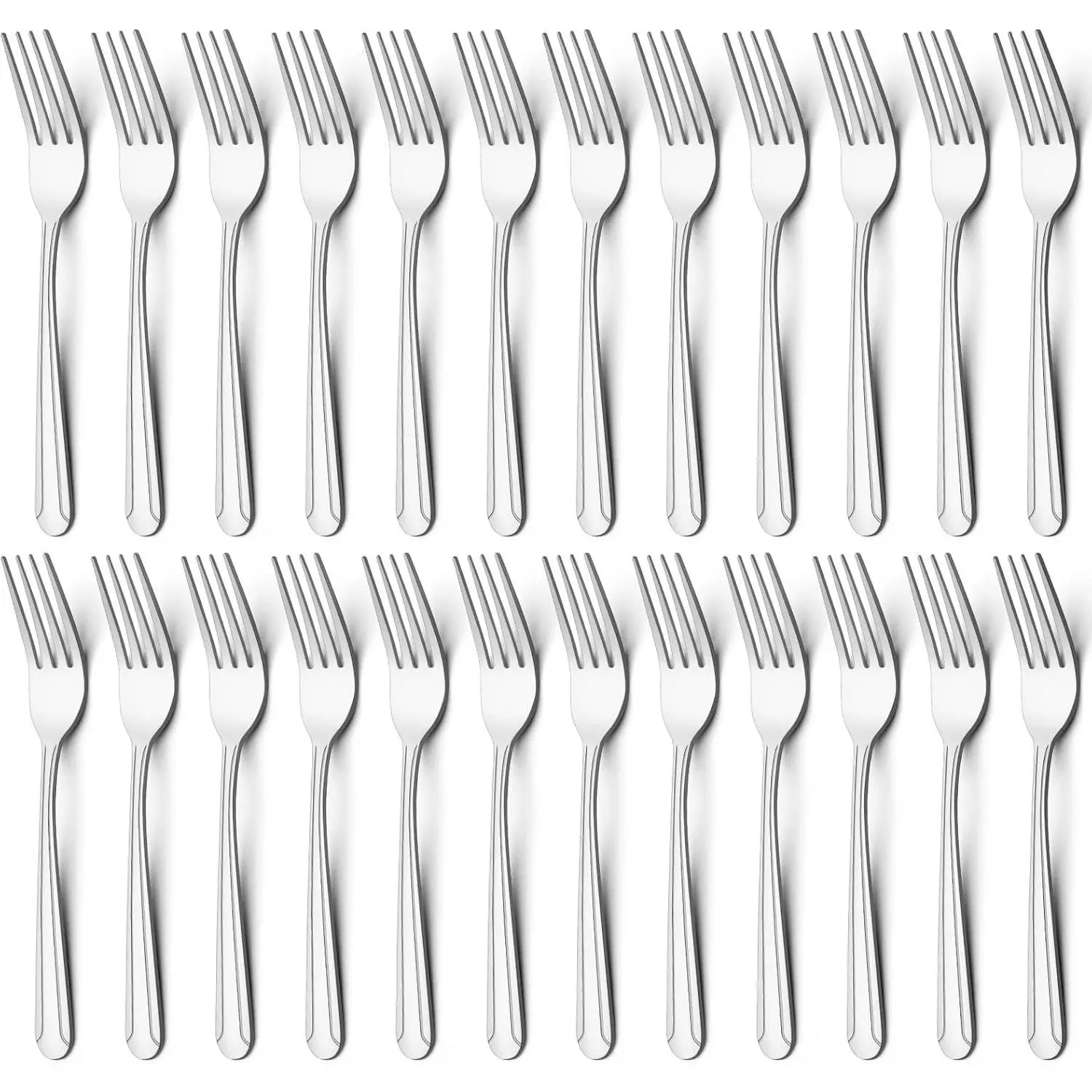 BEWOS 24 Pieces Dinner Forks Set, 8.2-Inch Stainless Steel Forks Silverware, Flatware Salad Forks for Home, Kitchen or Restaurant - Mirror Polished, Dishwasher Safe