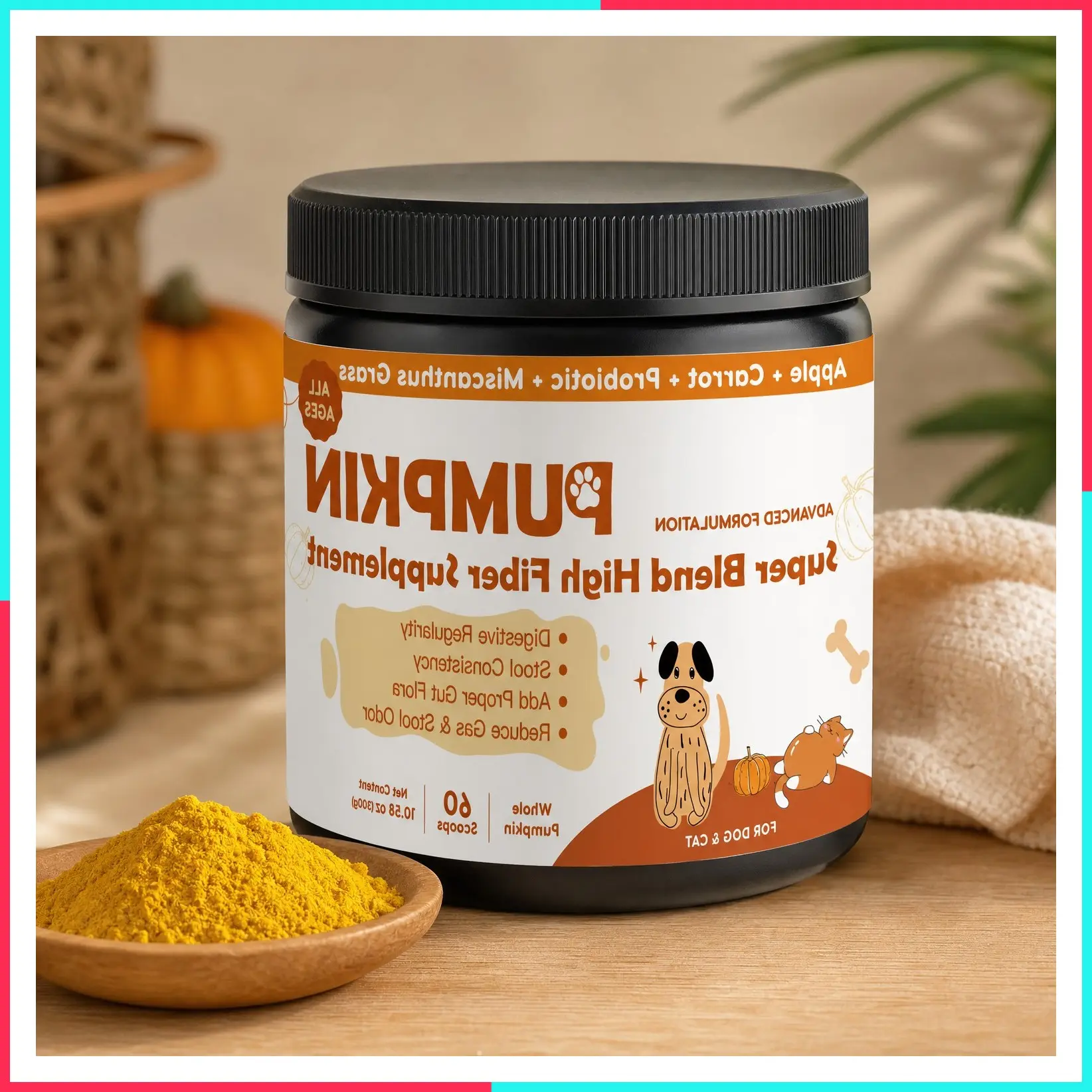 Pumpkin for Dogs & Cats, Natural Fiber, Digestive Support, 10.58 oz