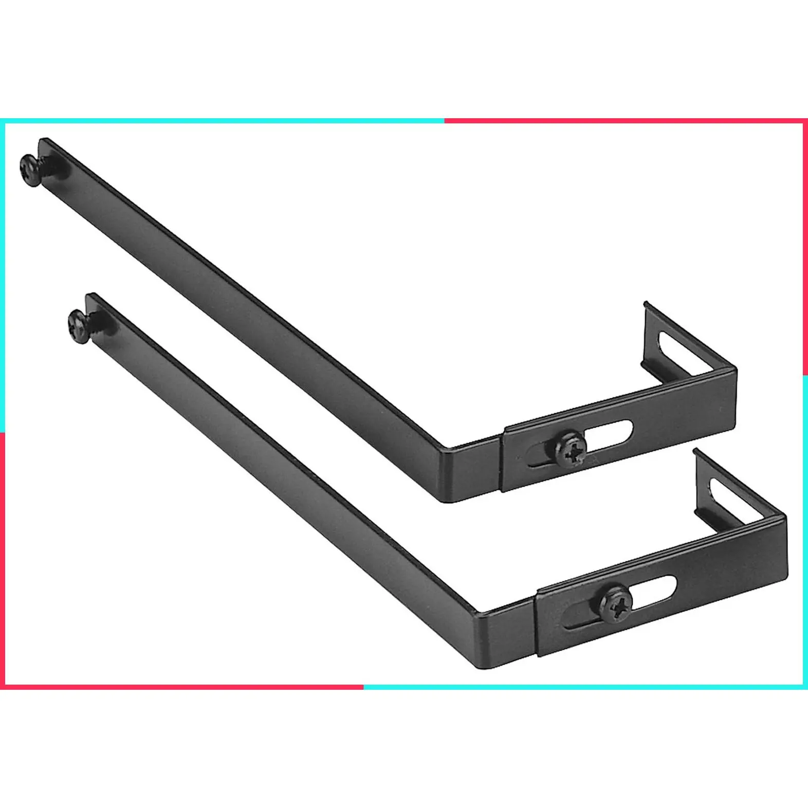 Universal Partition Hanger Set, Adjustable Fit for Panels 1 1/4 to 3 1/2 Inches Thick, Metal Black (21460), 7"