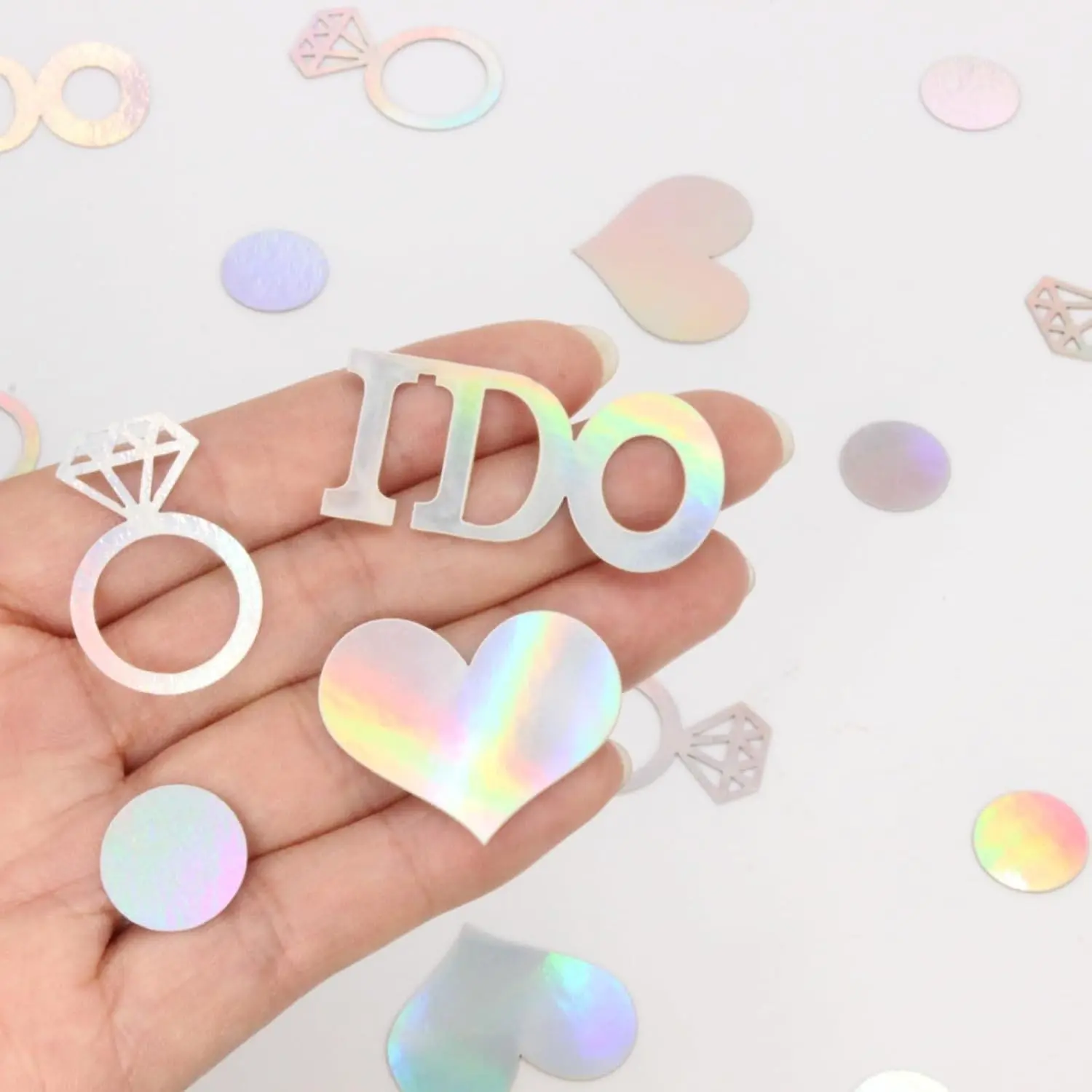 160 PCS Iridescent I DO Engagement Confetti for Bridal Shower and Wedding DecorationsGift