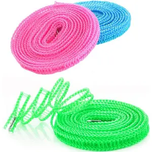 Clotheslines 3Pack Blue Pink Green 1.64ft Length Clothes Drying Rope Portable Windproof 5m Clothesline for Camping Travel Indoor Outdoor Laundry Clothes Line