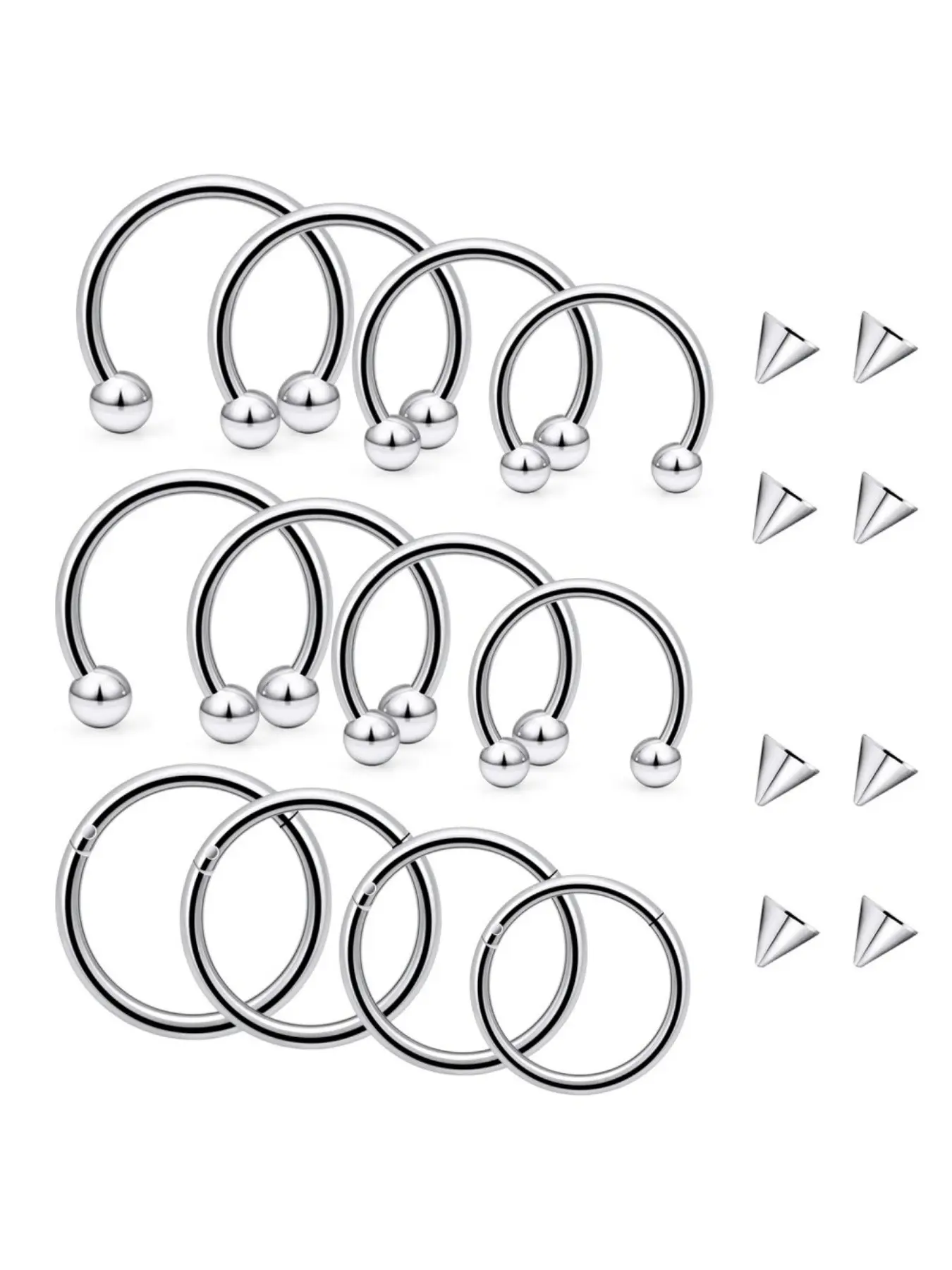 16G Surgical Steel Lip Rings Set Horseshoe Nose Ring Snake Bite Jewelry Smiley Piercing Jewelry for Women Men Diameter 6mm 8mm 10mm 12mm Body Piercing Jewelry Nose Rings Hoops