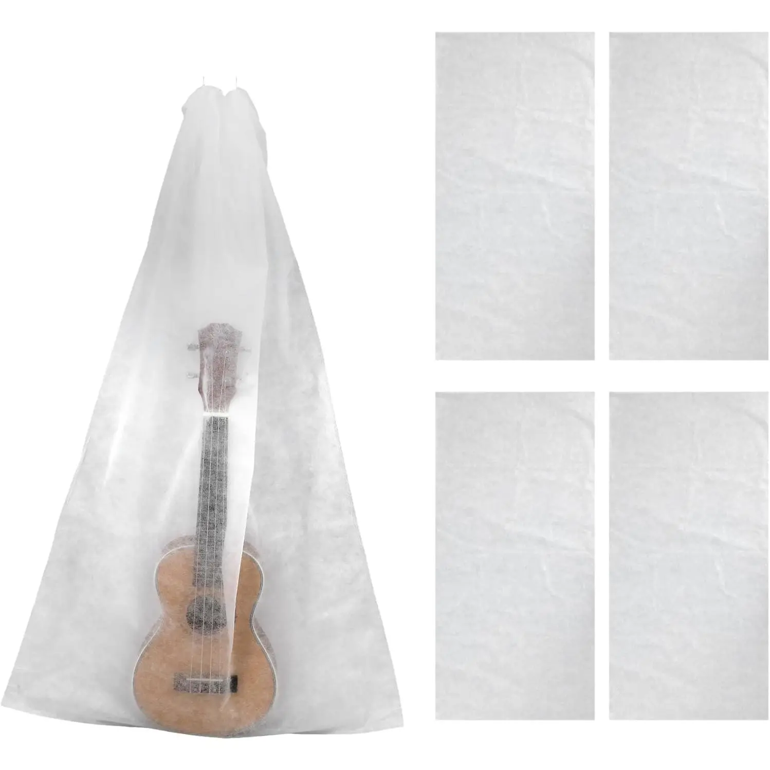 4 count Guitar Dust Cover, Size  x 23.5 Inch Guitar Cover Dust Bag, Breathable Non-Woven Fabric Dusts Protection for Electric and Acoustic Guitars Electric Bass Upright Stand