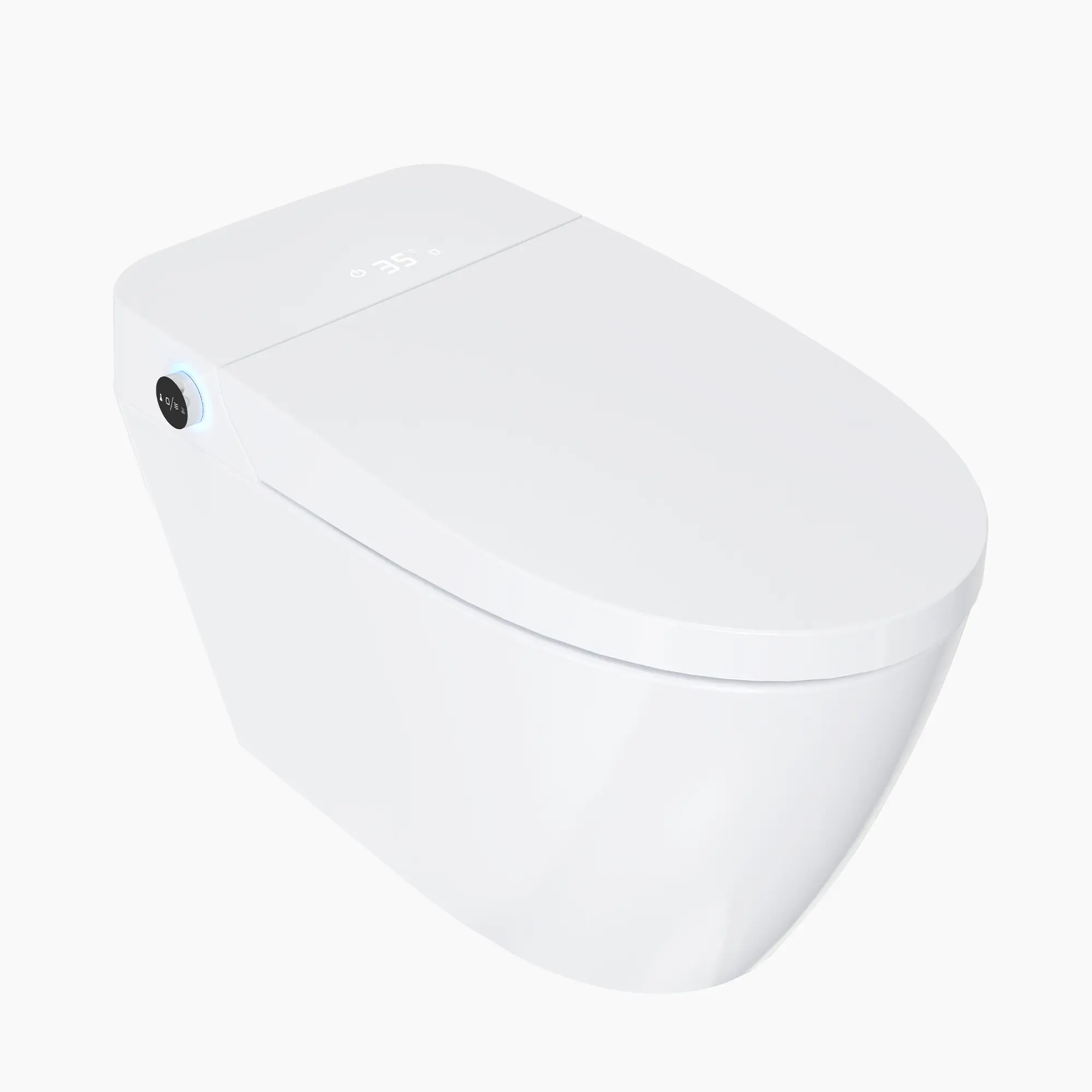 Smart One-Piece Toilet with Bidet - Auto Open/Close, Silent Automatic Flush, Heated Seat, Warm Air Dryer, LED Night Light, Remote Control, Foot detector Lift, Tankless Electric
