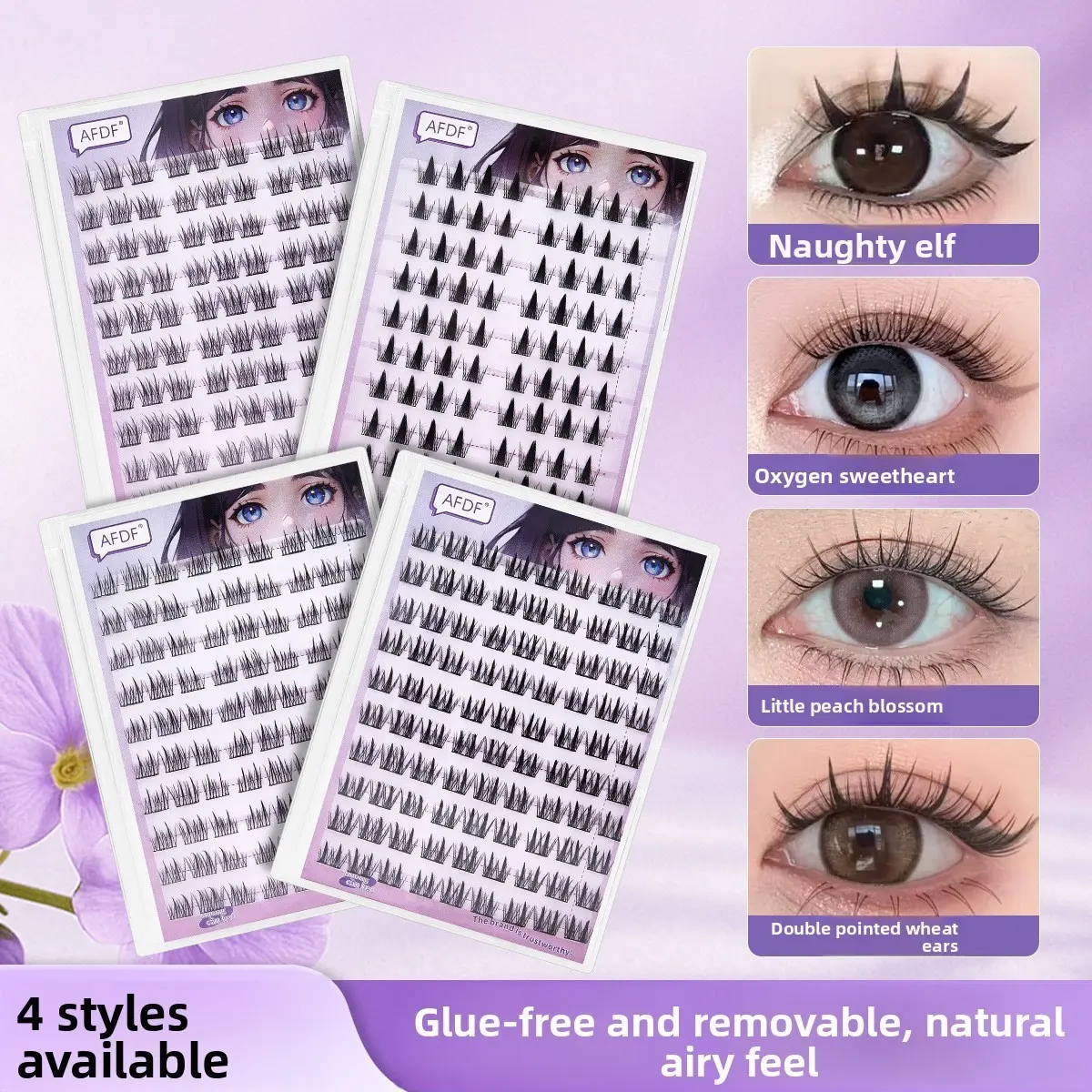 Nano Gel Self-Adhesive Lash Clusters, 10 Rows Large Capacity Lazy Style False Eyelashes, Segmented Glueless Natural Voluminous Individual Lashes, Cosmetic False Lashes, Glue Free Lashes