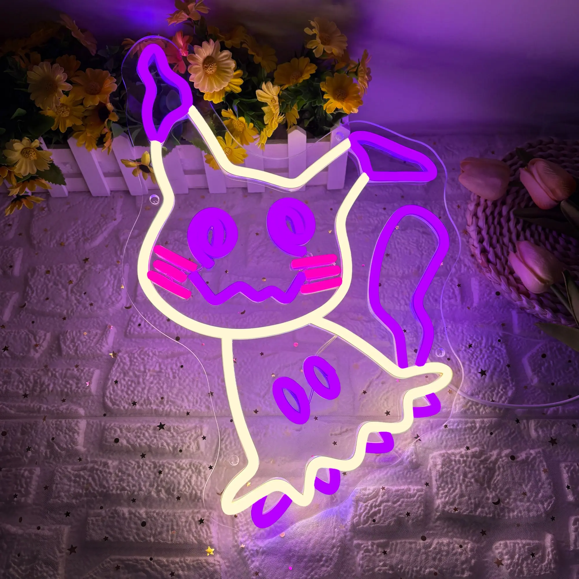 Mini cartoon-style neon light—a wall-mounted neon light for the home, featuring Dimmable Lights, USB power and adjustable brightness; perfect as a birthday or Christmas gift for friends