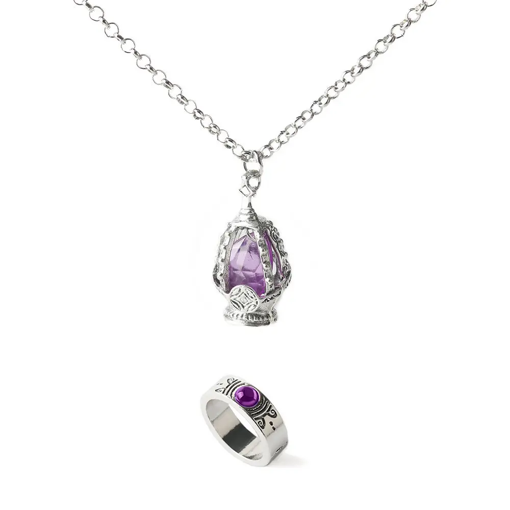 Anime Puella Magi Madoka Magica Pendant Necklace Ring Set Kaname Madoka Miki Sayaka Soul Gem Props Cosplay Jewelry Gifts