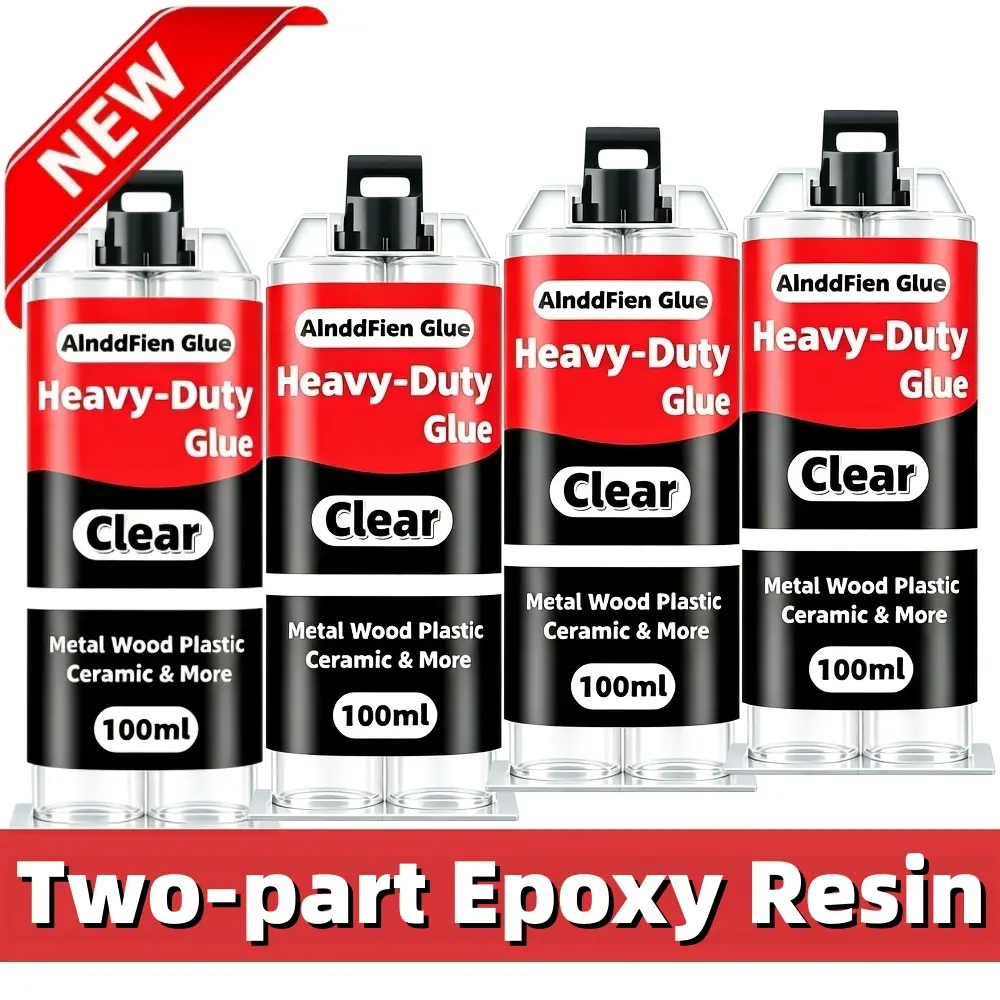 Epoxy AB Glue, Clear Two Part Adhesive, Fast Curing Thick Glue, Durable & Waterproof Multi‑Surface Repair Glue, Metal Wood Plastic Rubber Ceramic Marble Bonding Glue, Heavy Duty Epoxy Adhesive 100ml