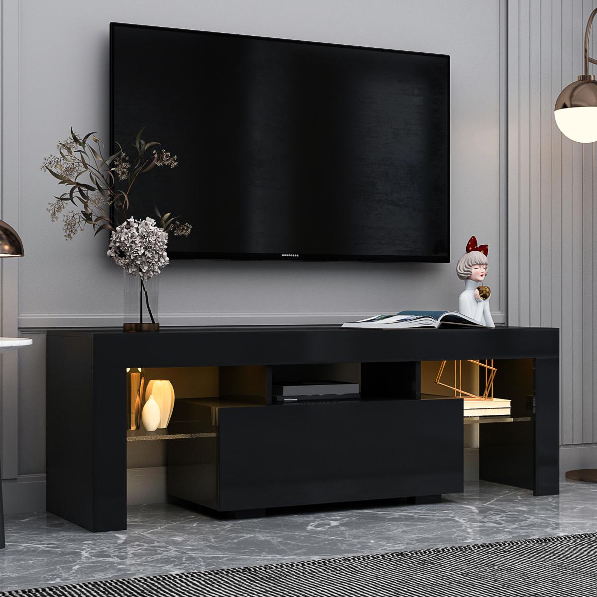 Entertainment TV Stand, Large TV Stand TV Base Stand with LED Light TV Cabinet.