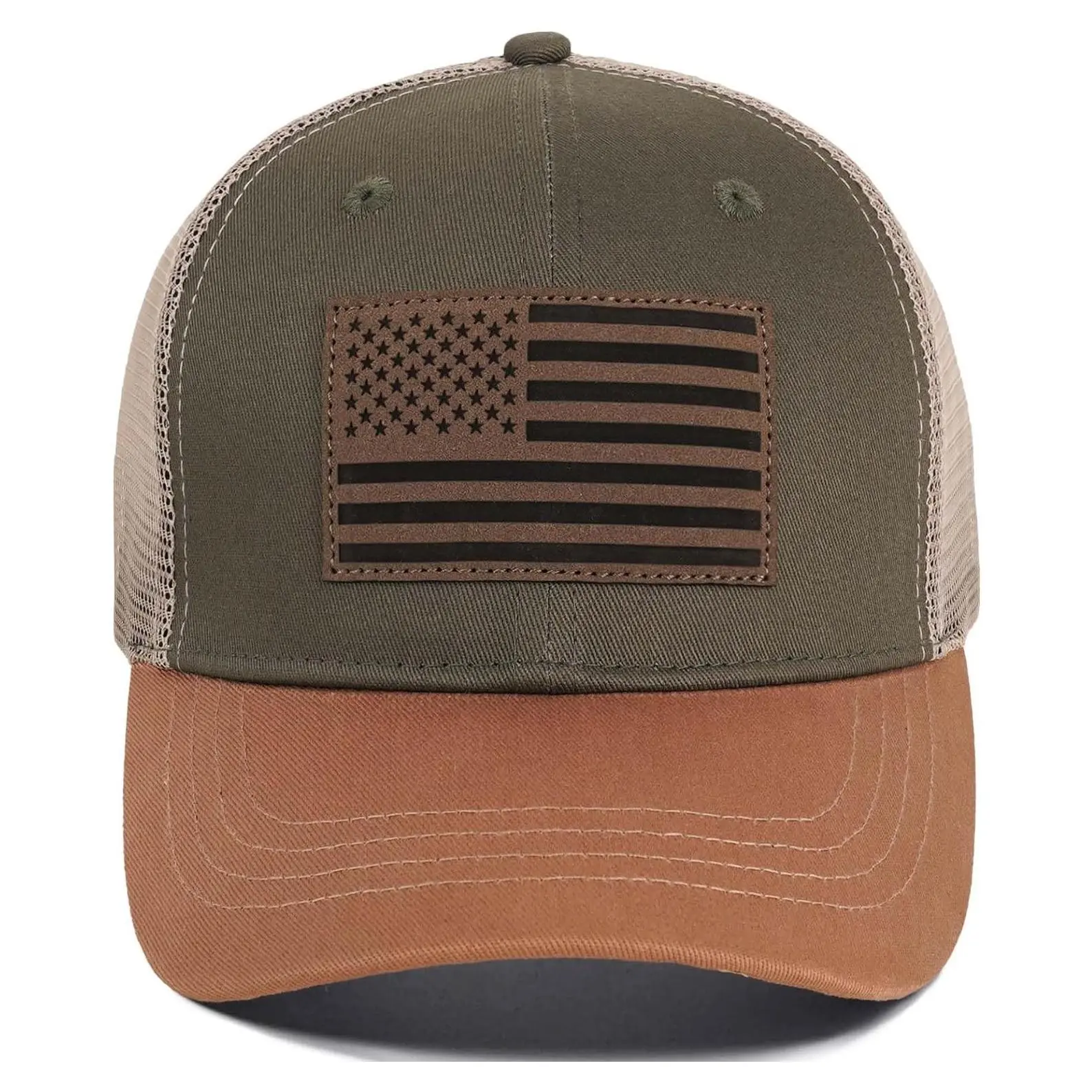 American Flag Trucker Hat - Breathable Mesh Snapback Baseball Cap for Men & Women - Adjustable Fit for Casual WearGift