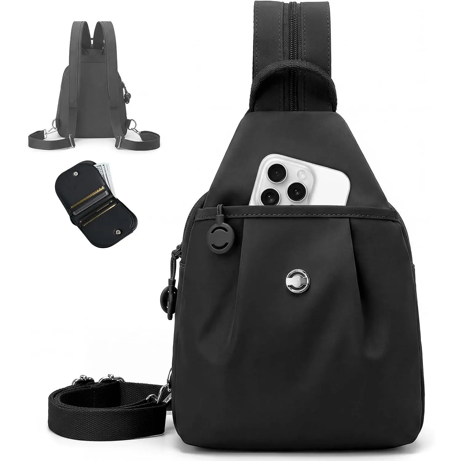 3 in 1 Convertible Backpack Anti  Crossbody Backpacks Bags for Women Sling Bag with Wallet Oxford Nylon Travel Purses