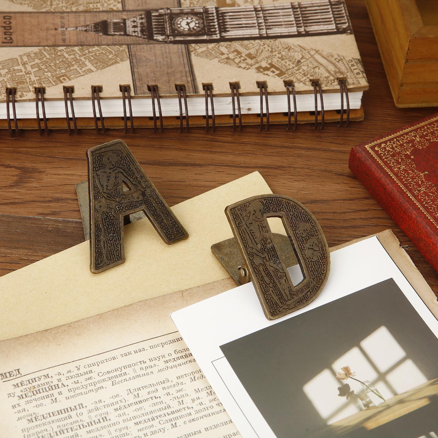 English Alphabet Binder Clips Bill Binder Clip Foldback Notes Letter File Paper Clip Binding Securing Clip for Office School