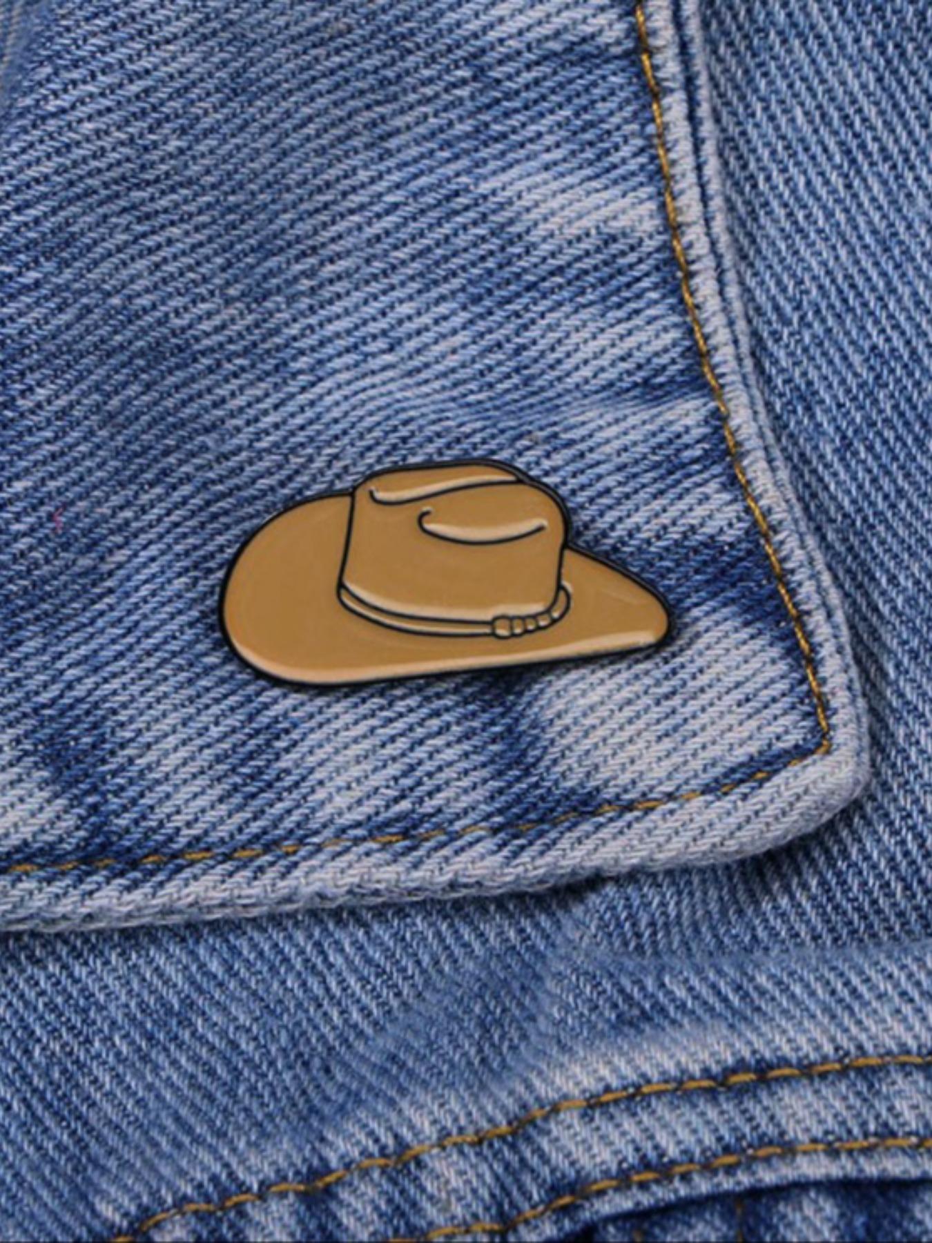 New Cowboy Hat Design Brooch, Enamel Pin, Hat Pins Suitable for Backpacks, Jeans, Scarves, Hats Decoration, Trendy All-match & Exquisite Brooch for Birthday Gift