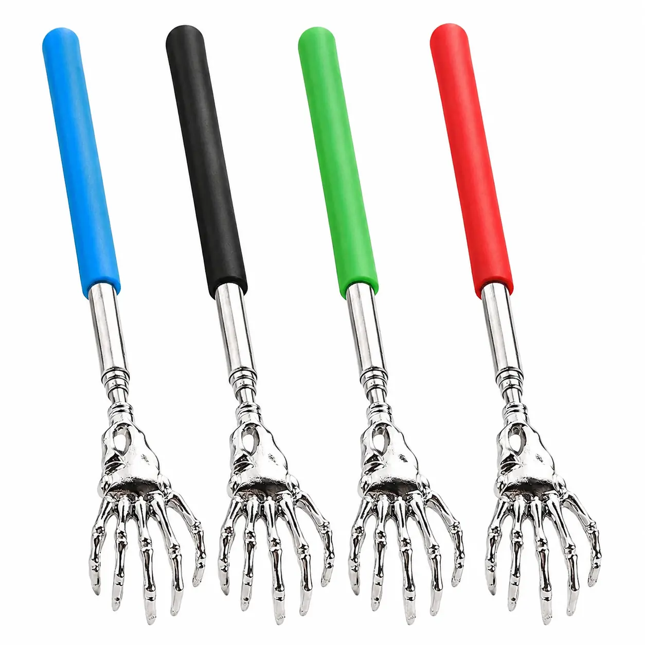 Stainless Steel Ergonomic Telescopic Back Scratcher - Durable Body Care Tool with Non-Slip Comfort Grip, Fully Extendable for Easy Reach Itch Relief, Ideal for Seniors & Home Wellness Manual Massage Use, Telescopic Tool