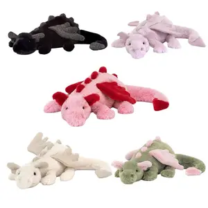 10 Styles Soft Cuddly Lying Dragon Plush Toy Long Hug Pillow Valentines Day Gift for Girlfriend Birthday Present for Kids Cute Stuffed Animal weighted stuffed animals  stuffed animal