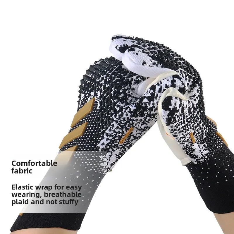 Unisex Protective Football Gloves - Falcon Style (All Blue, Black and Gold, Mixed Color Falcons) with Natural Latex, Nylon for Professional Competition, Training - Size 6, Gloves for Football