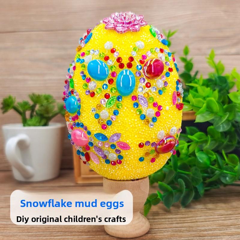 Snowflake Mud Painted Eggs Easter Happy Egg Decoration Set Kindergarten Creative Handicraft Activity Game