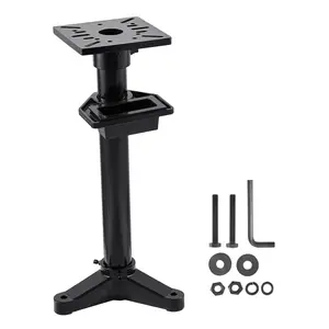 VEVOR Bench Grinder Stand, Heavy-Duty Bench Grinder and Vise Floor Pedestal with 10.6" x 10.6" Mounting Plate, Pre-Cut Mounting Slots Water Pot, Compatible with Most Bench Grinders