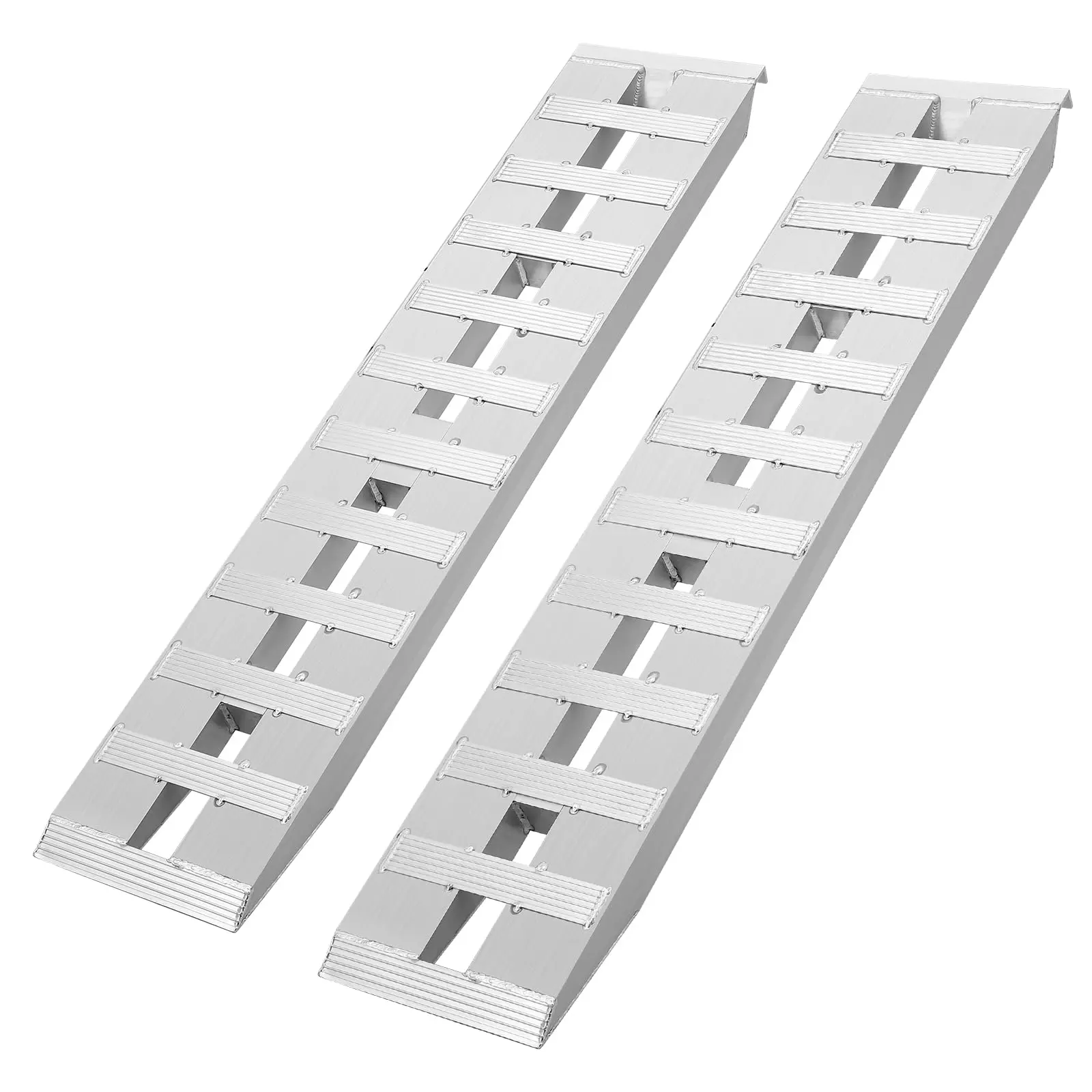 Aluminum Ramps, 6000 Lbs, Heavy-Duty Ramps with Top Hook Attaching End, Universal Loading Ramp for Motorcycle, Tractor, ATV/UTV, Trucks, Lawn Mower, 60" L x 14" W x 6"H, 2Pcs