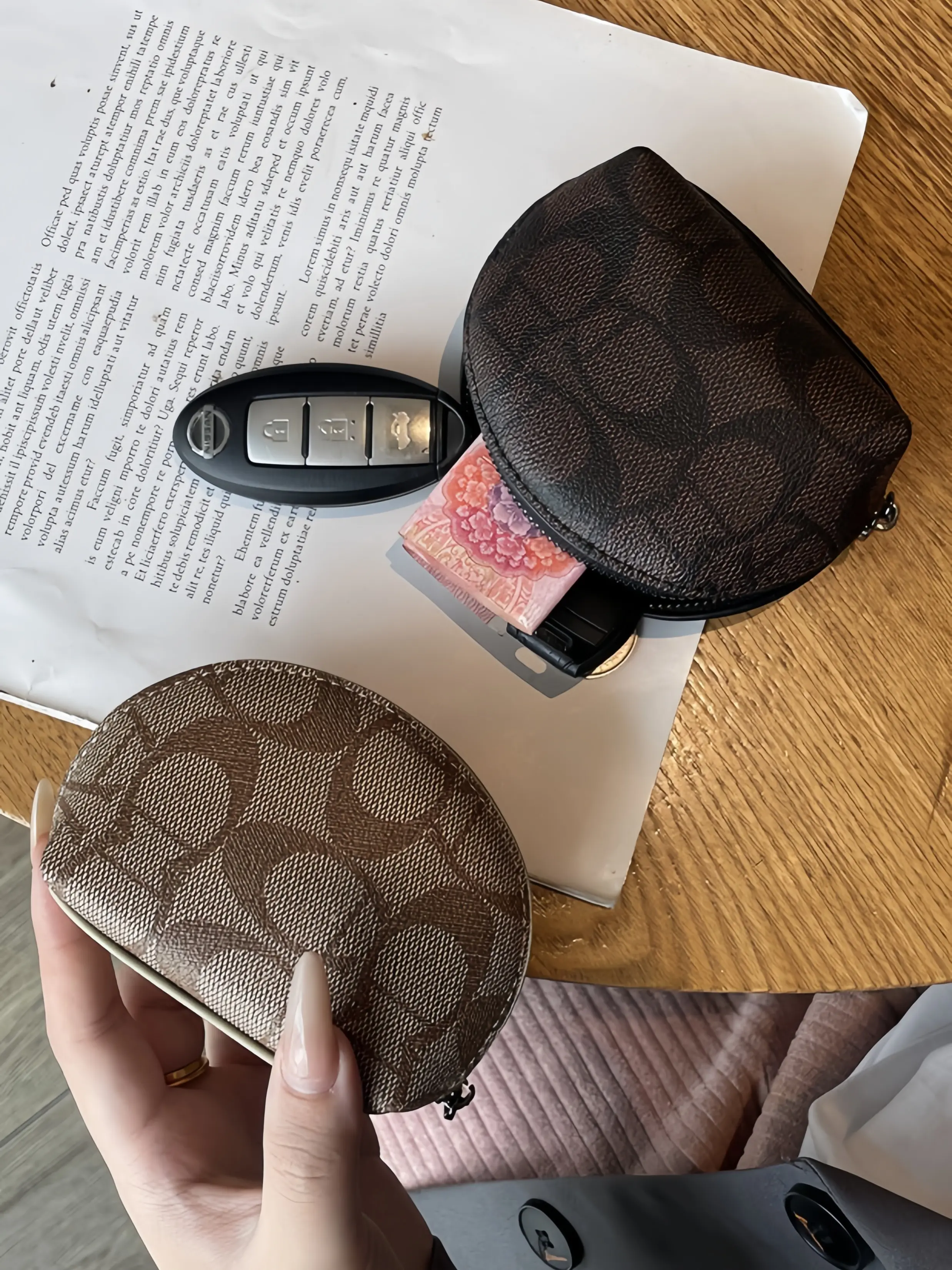 Women's Printed Mini Coin Purse, Zipper Coin Bag, Portable Short Wallet, Wallets Women, Card Key Organizer, Daily Travel, All Seasons, Casual Style