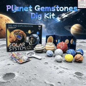 10 Planets Gem Mining Set, Space Science Set, Gem, Quartz & Crystal Ball Set (For Boys & Girls), Archaeology Digging Set, Rock Gift Set for Boys & Girls Ages 8+, Science Experiment Kit, Birthday Gifts, Back-to-School Season, Easter Gift Basket, Kids' Day